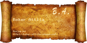 Beker Attila névjegykártya
